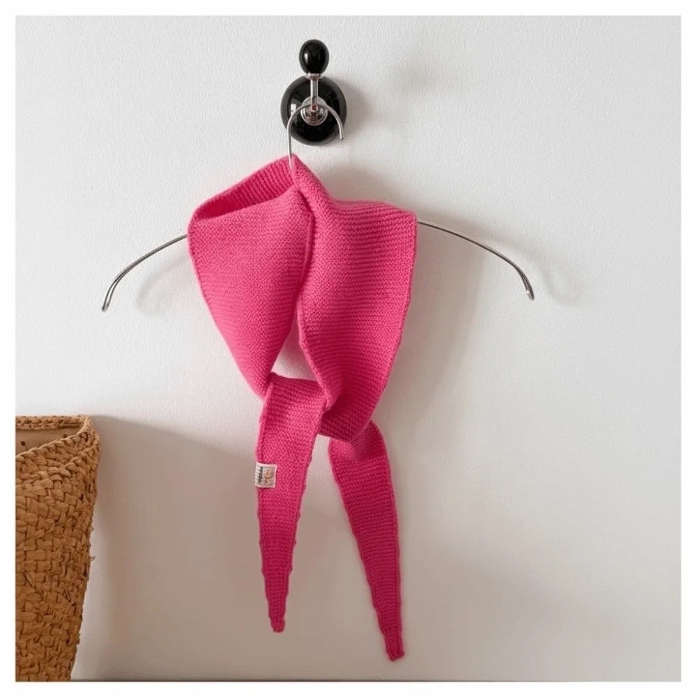 

Модный шерстяной вязаный шарф, однотонный шерстяной шарф треугольной формы, нишевый тонкий треугольный шарф для женщин