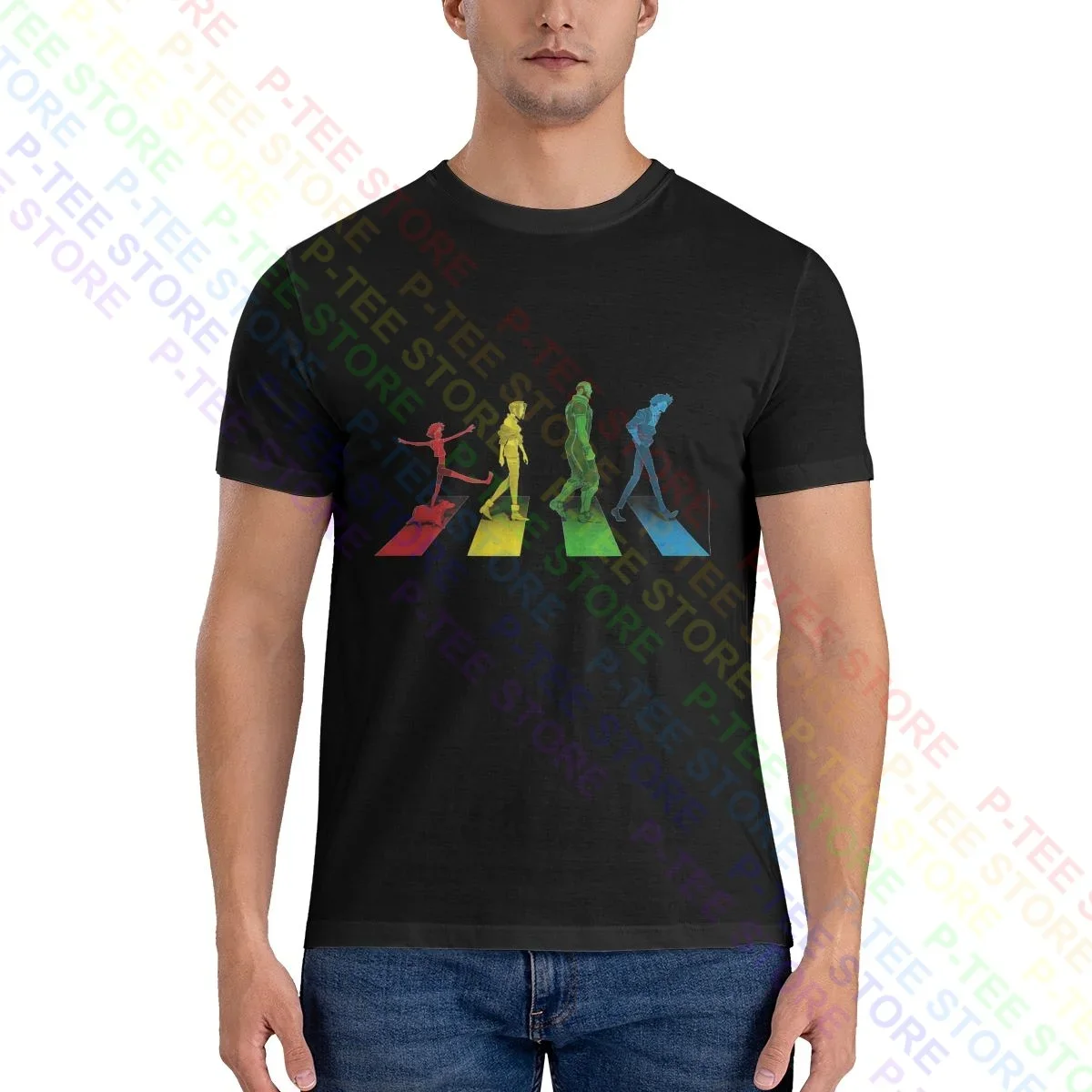 Cowboy Bebop Abbey Road,Space Cowboy Bebop Anime Shirt T-shirt Vtg Print Novelty Best Seller Tee