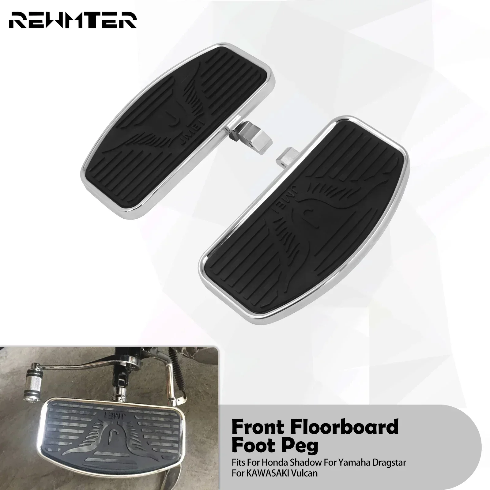 Motorcycle Driver Passenger Floorboard Footrest Front Rear Wide Footpeg For Honda Shadow For Yamaha Dragstar For KAWASAKI Vulcan