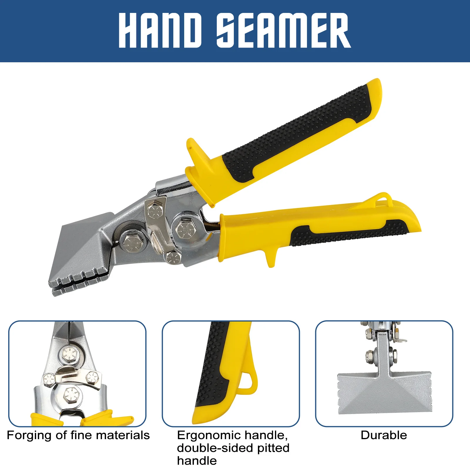 أداة الخياط اليدوية مقبض مريح الانحناء الصفائح المسطحة المعدنية القناة الصلب العروة الخياط الثقيلة مطلي زلة مقاومة قبضة #4