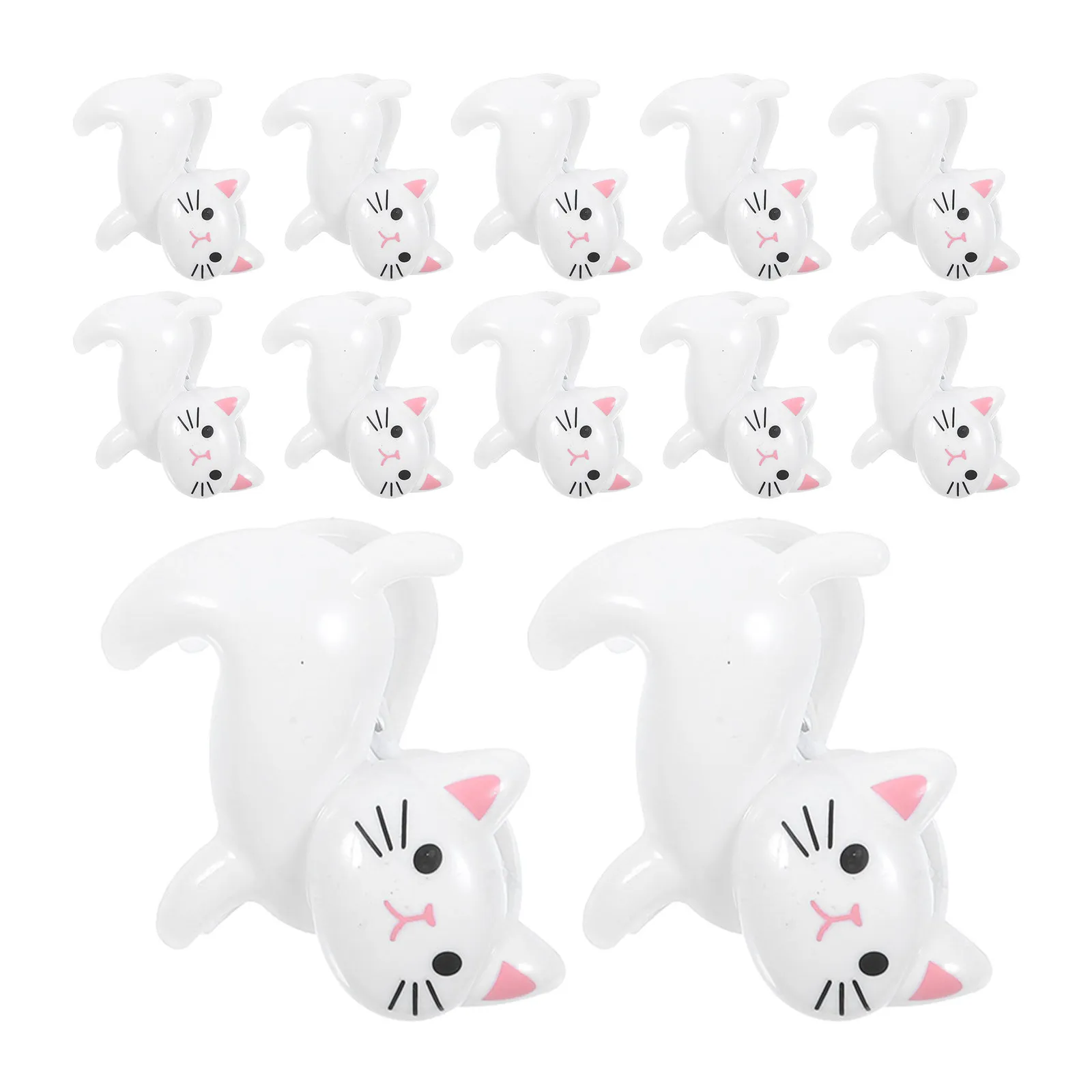 12Pcs Clothes Pegs Cute Animal Bag Clips Cat Standing Multi Functional Food Bag Clip Kitchen Photo Holder Clips