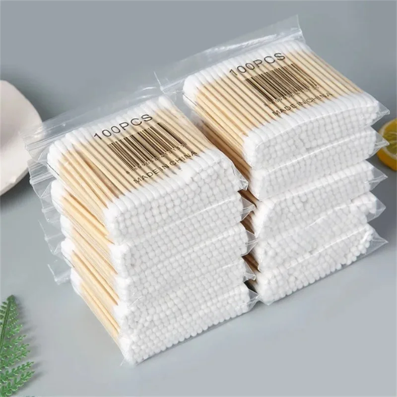 500/1000/2000pcs Double Head Cotton Buds Tip Cotton Swab Women Makeup For Wood Sticks Nose Ears Cleaning Health Care Tools