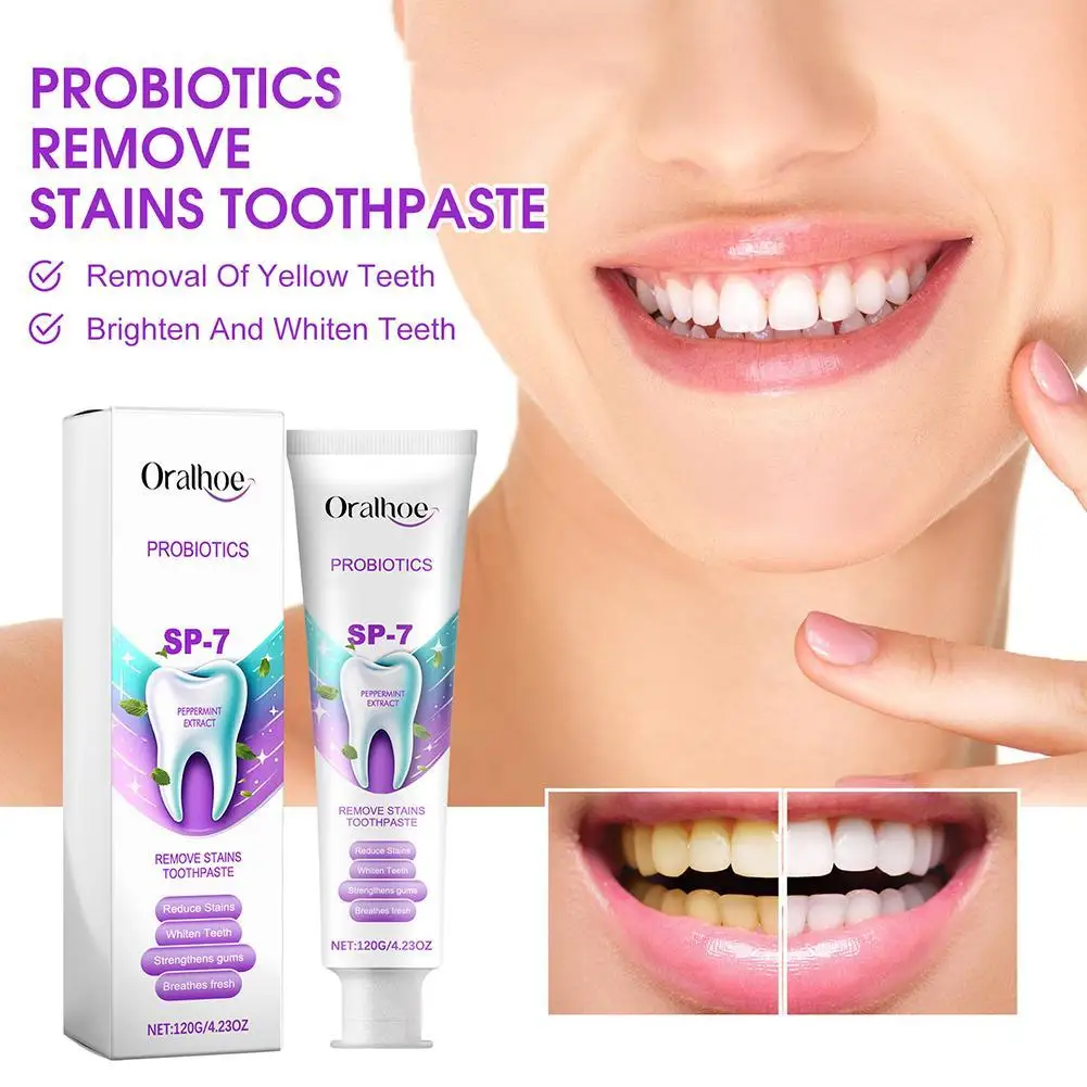 

SP 7 Removal Plaque Stain Purple Corrector Teeth Whitening Toothpaste Enamel Care Easy Reduce Yellowing Oral Clean Care