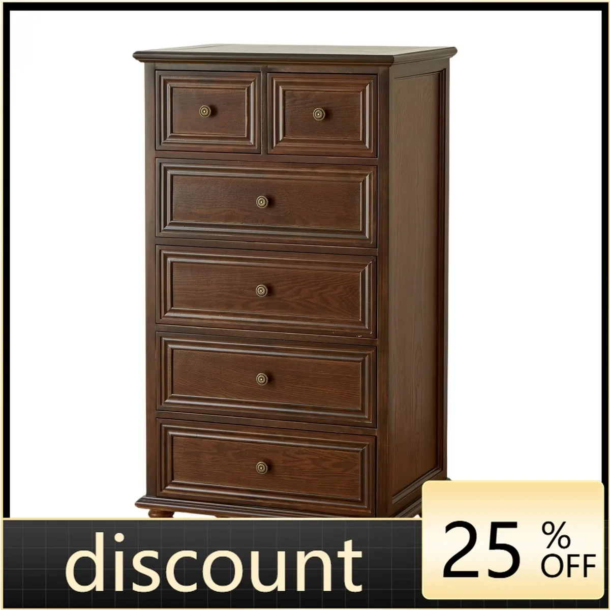 

LMM American solid wood bedroom storage multi-layer drawer cabinet living room storage cabinet