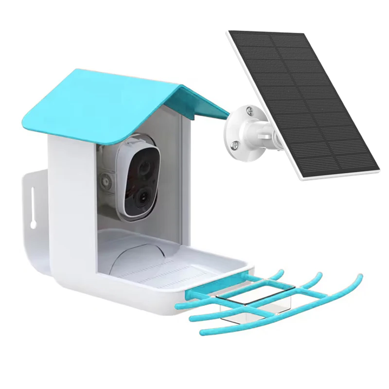 New Outdoor Wireless Smart AI Identify Battery Bird Nest House Feeder Wifi Network Camera IP With Solar Panel And Memory Card