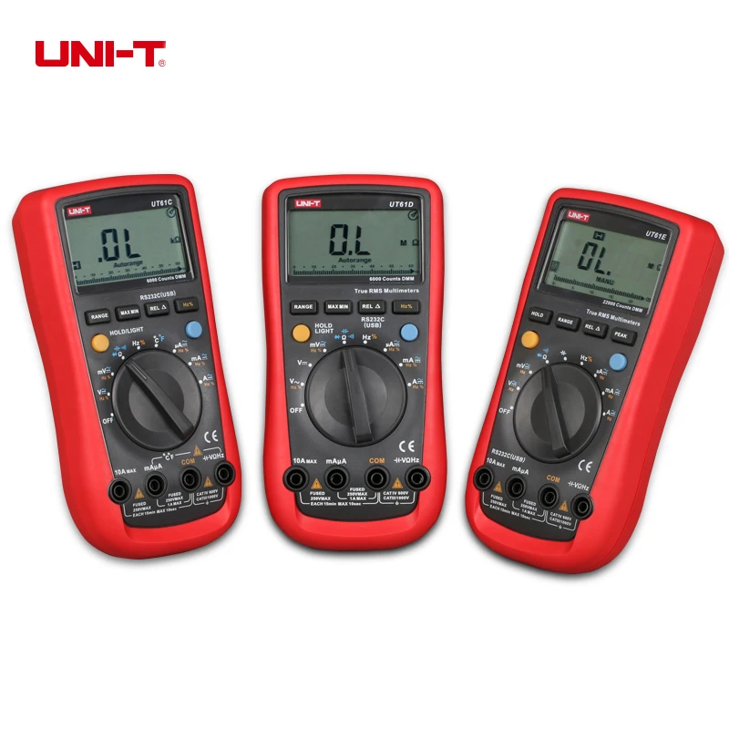 UNI-T UT61A UT61B UT61C UT61D UT61E Modern Digital Multimeter True RMS Auto Range NCV EF Input Protection Data Hold