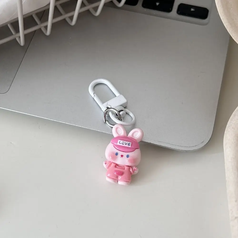 

Exquisite Resin Rabbit Doll Key Chain Cartoon Animal Funny Cat Key Ring Charm Rabbit Bear Bag Pendant Backpack Decoration