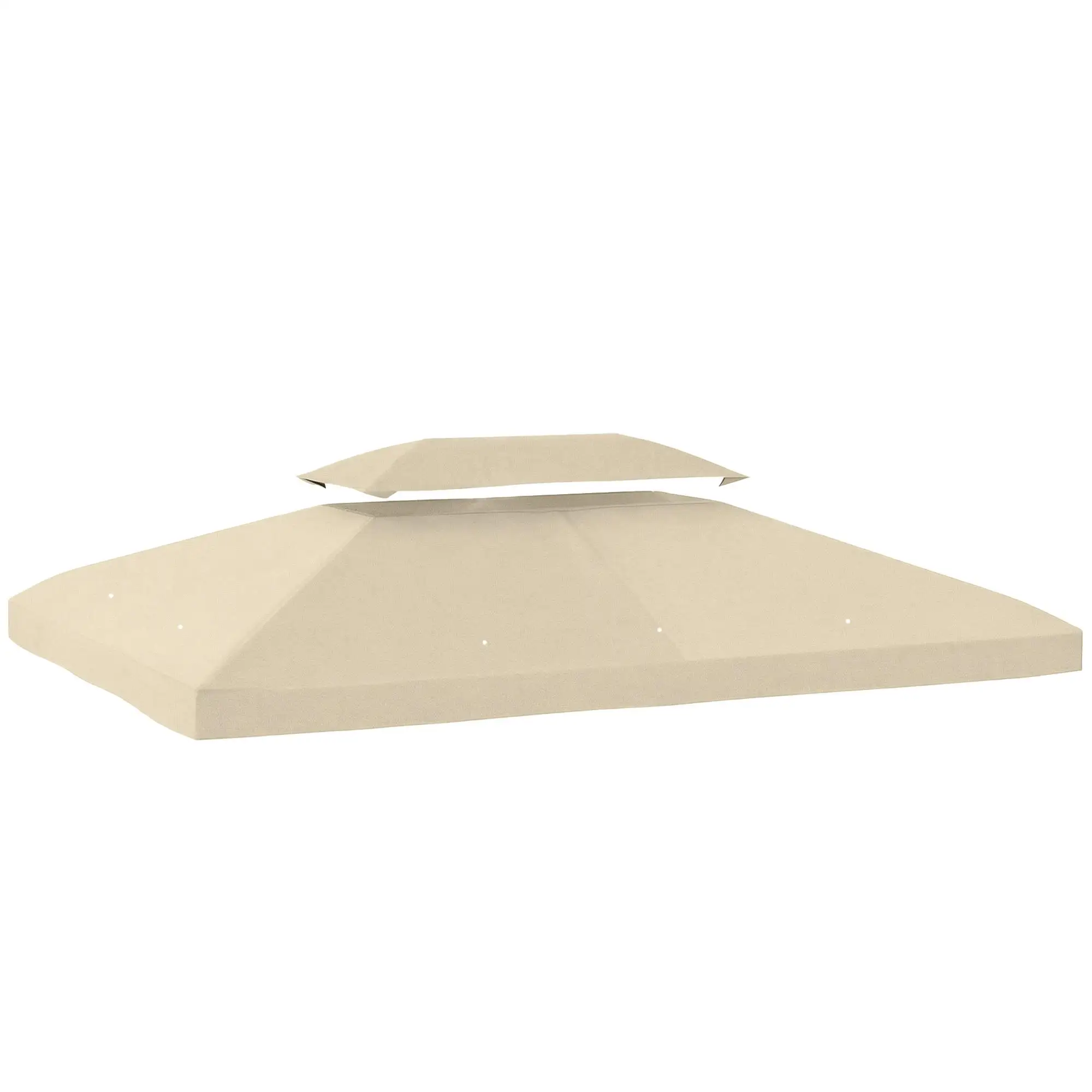 Tente de remplacement 4x3 m double hauteur, protection UV et ouvertures de drainage, uniquement toile sans cadre, blanc crème