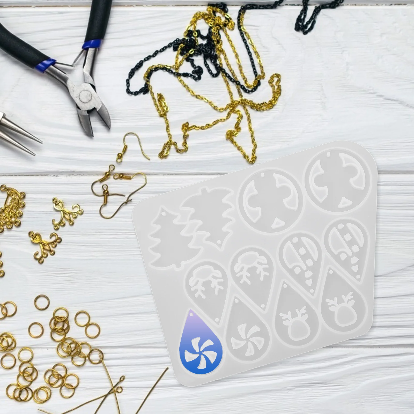 2 قطعة قالب قلادة القرط السيليكون DIY بها بنفسك صنع المجوهرات طويلة الأمد سهلة التنظيف قالب الملحقات العملية المهنية