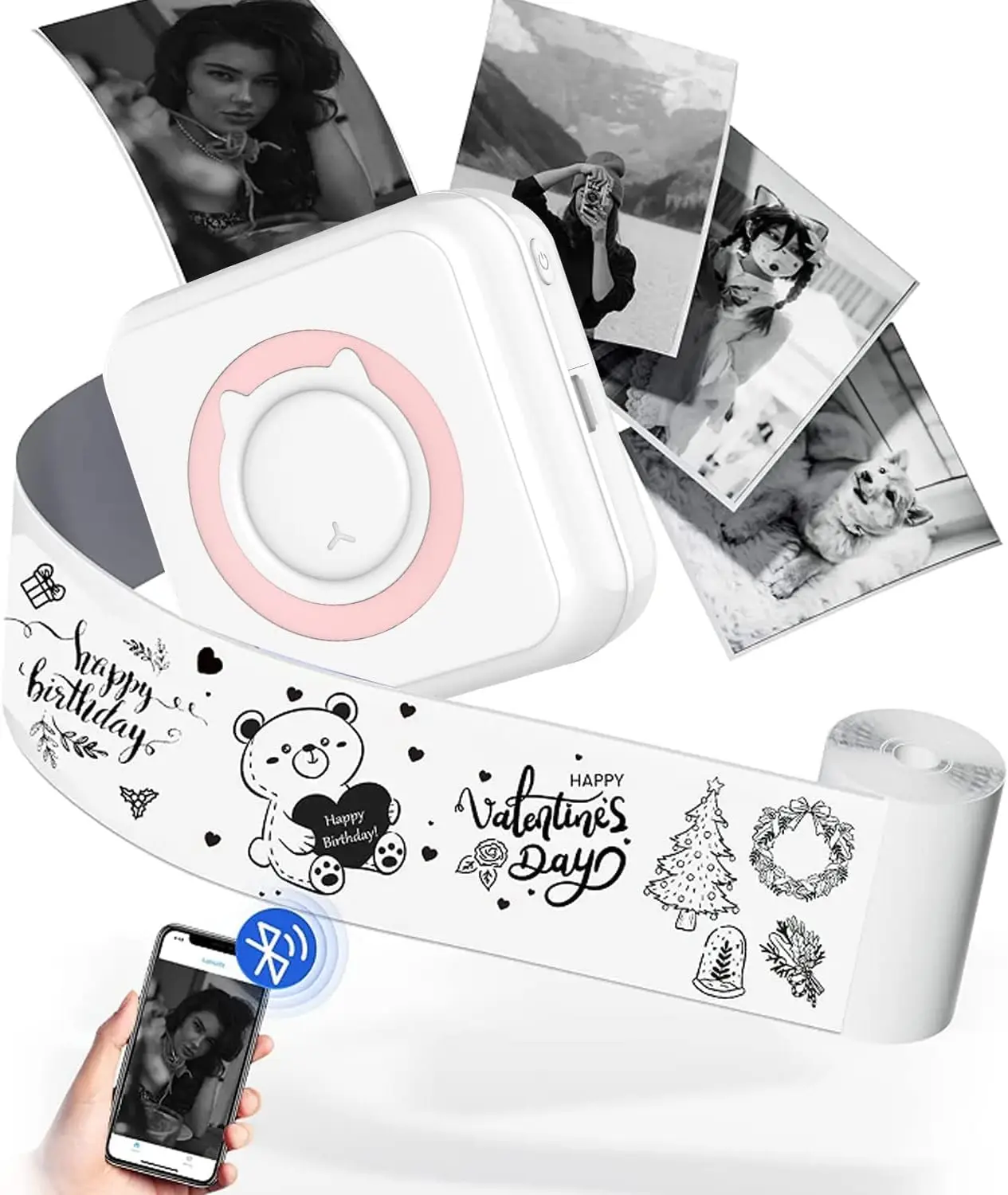 Printing Consumables for Mini Printer Portable Bluetooth Sticker Tape 1 Roll Thermal Paper Inkless Printer Photo Memo Note