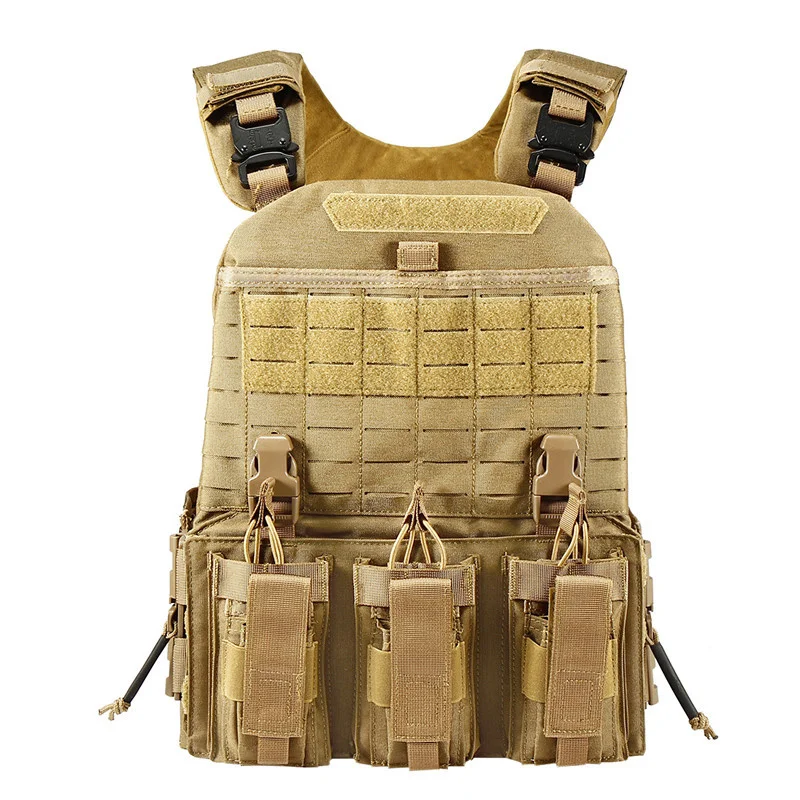 

Quick Release YAKEDA Lightweight Military Molle Modular Soft Hard Armor Tactical Plate Carrier Vest With Cummerbund Pouches