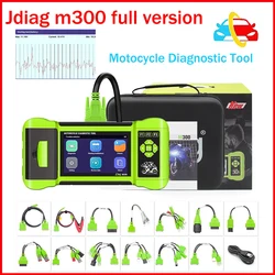 JDiag M300 Full OBD2 Diagnosescanner-Tools Clear Fault Code Print Heavy Duty Motorrad für Honda Yamaha mit Adapterkabel