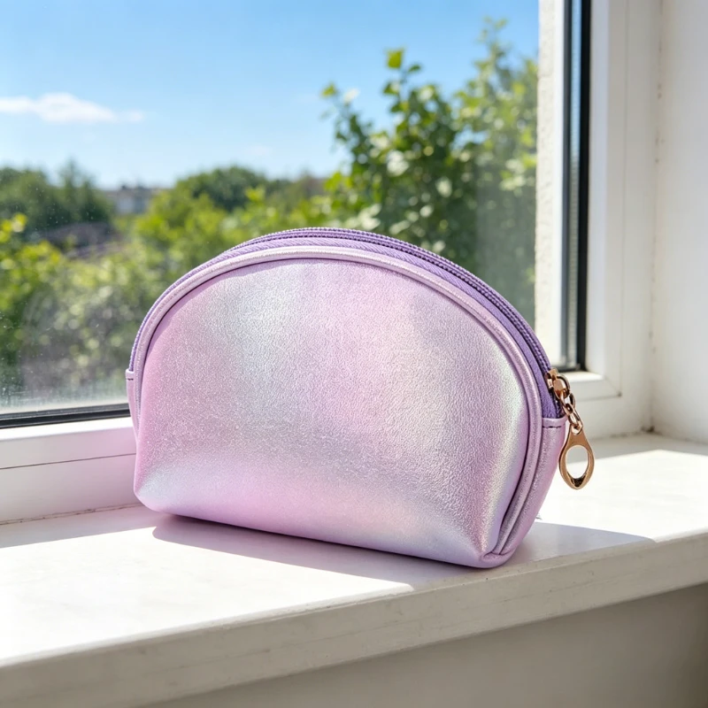 Shell Shaped Bag Mini Makeup Bag Portable Cosmetic Pouch with Zipper for Women Travel Toiletry Storage and Small Items Organizer