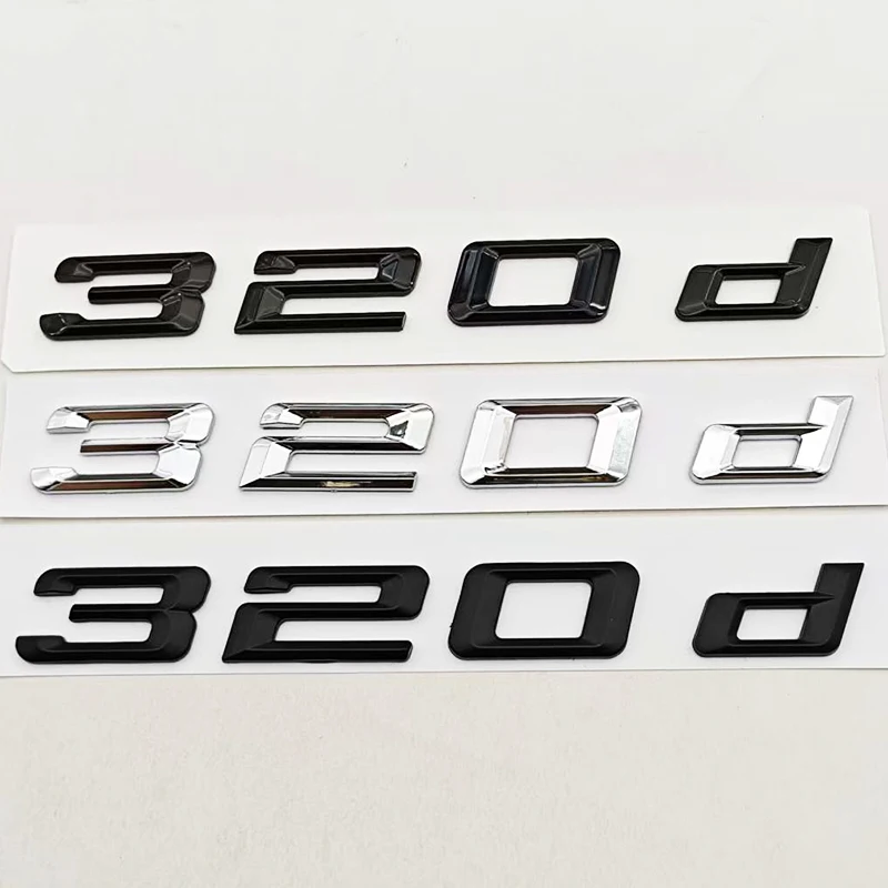 

3D ABS Chrome Matte Black Car Styling Logo 320d Badge Rear Trunk Emblem for 3 Series 320d E34 E46 F31 Auto Accessories