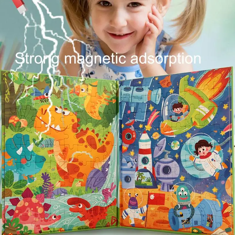 Kinder magnetische Rätsel Buch Mädchen Puzzle Brettspiel lustige Vorschule lernen Reise puzzles für Jungen Mädchen Kinder