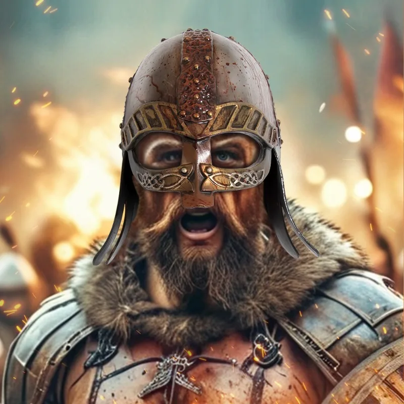 

1pcs Medieval Viking Helmet Renaissance Cosplay Prop - Battle Reenactment Helmet Perfect for Party Cosplay