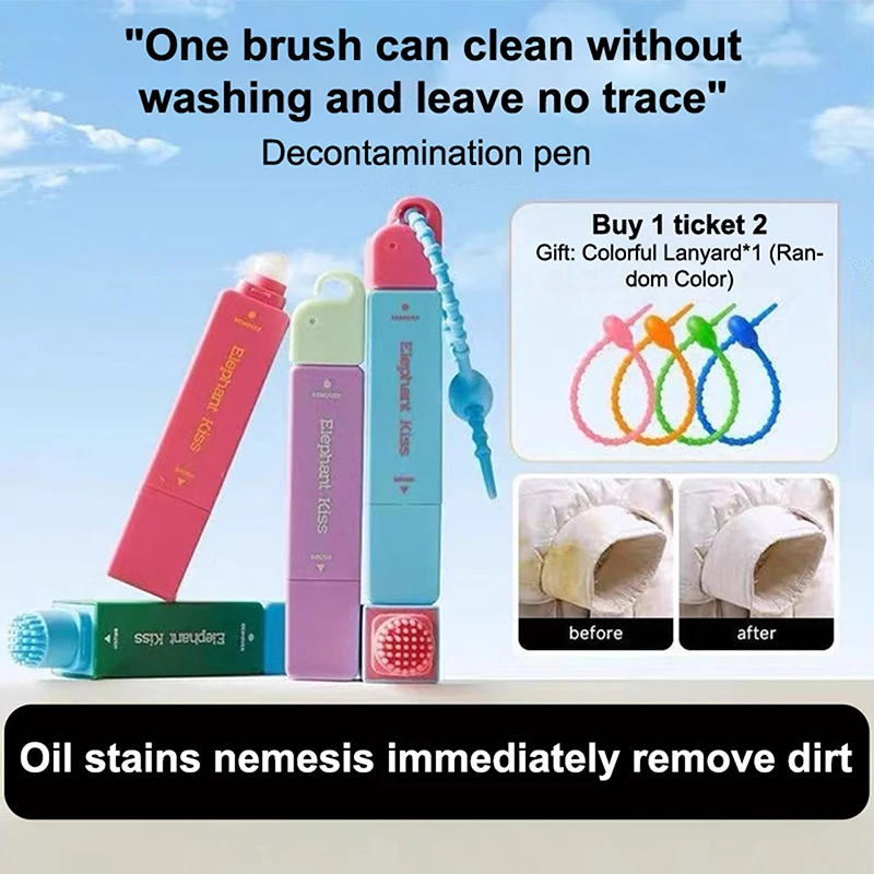 Portable Clothes Stain Remover Pen 3-Second Stain Remover Pen Double Head Stain Treater Bleach Pen Water Free Mini Cleaning Tool