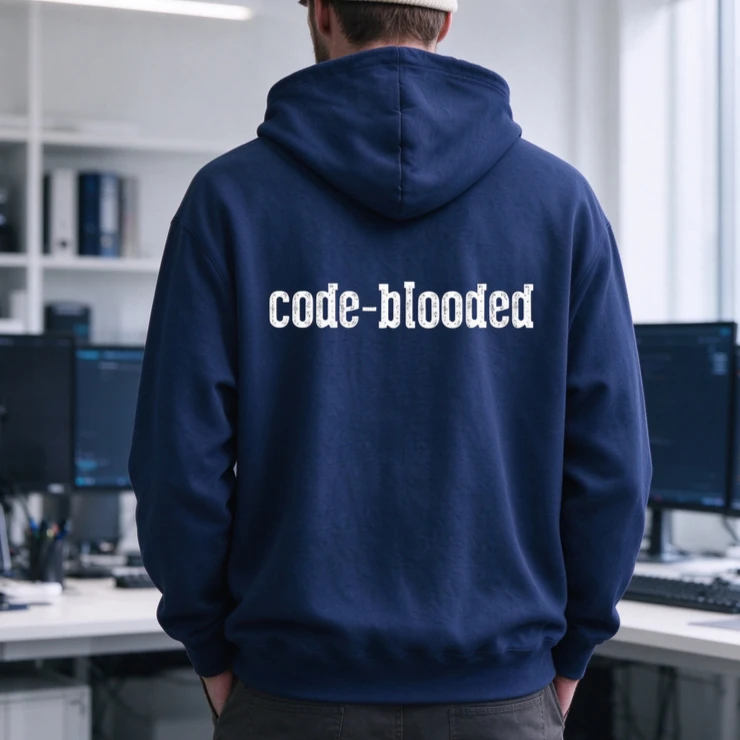 Code Blooded Hoodie Funny Programmer Sweatshirt Coding Joke Shirt Developer Gift Computer Science Tech Humor Top Unisex Casual