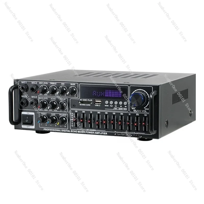 5 Channel High Power Home Audio Amplifier HiFi Karaoke Power Amp Stereo Receiver for Family KTV System Professional Sound