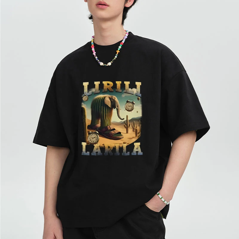 

Lirili Larila Funny Ltalian Brainrot Meme short sleeve T-shirts Men Women Fashion Trend T Shirt Unisex Casual tops