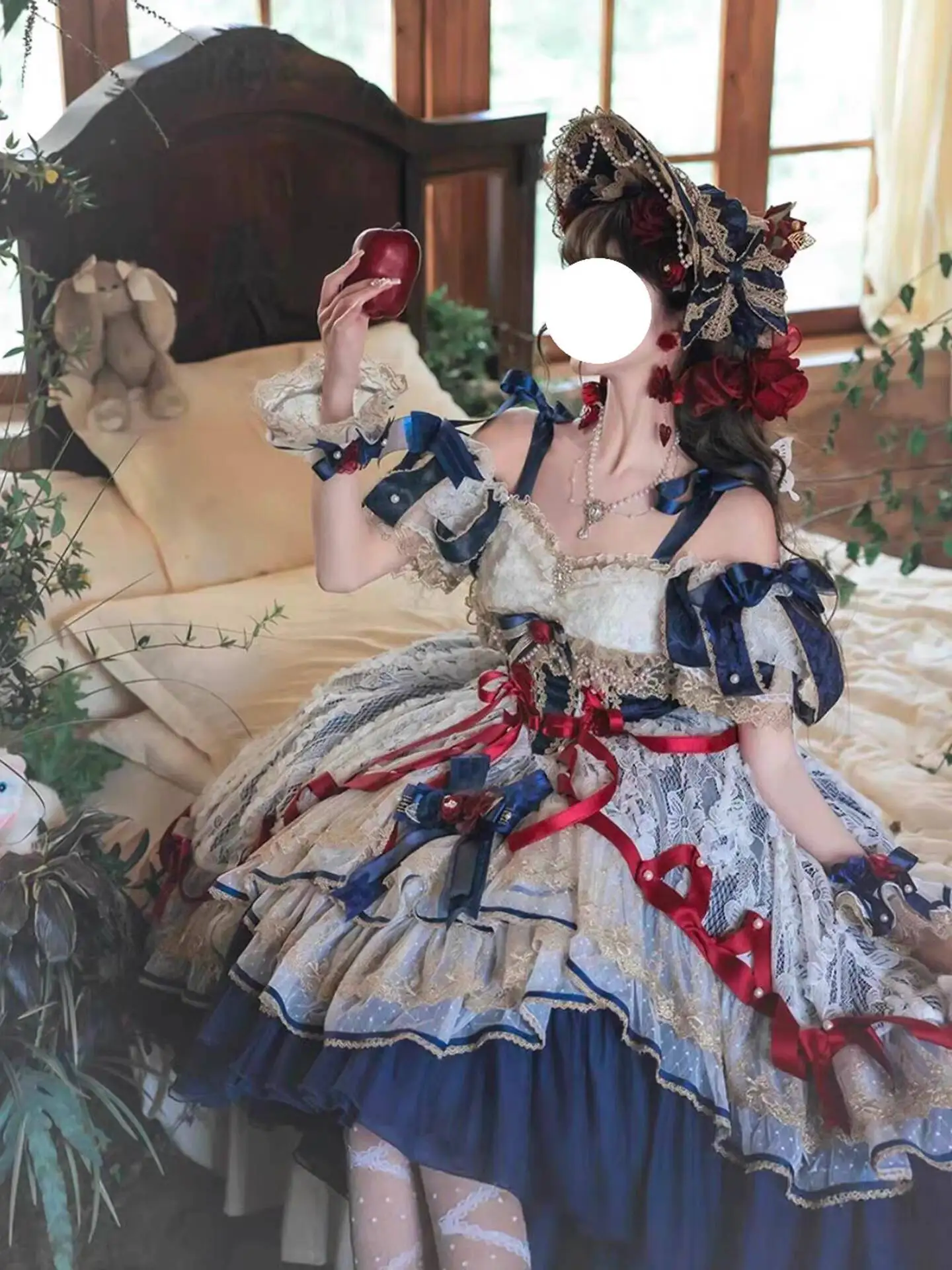 

New Rose Lolita Bride Dress Up Student Day Coming-of-age Ceremony Evening Dress Fiesta Carnival Halloween Cos Cosplay