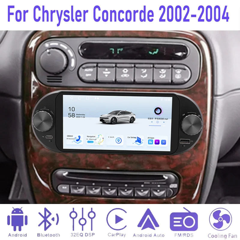 6.8'' 4+64GB For Chrysler Concorde 2002-2004 Car Radio Camera Stereo Steering Camera Stereo Wifi Reversing Image Google Map