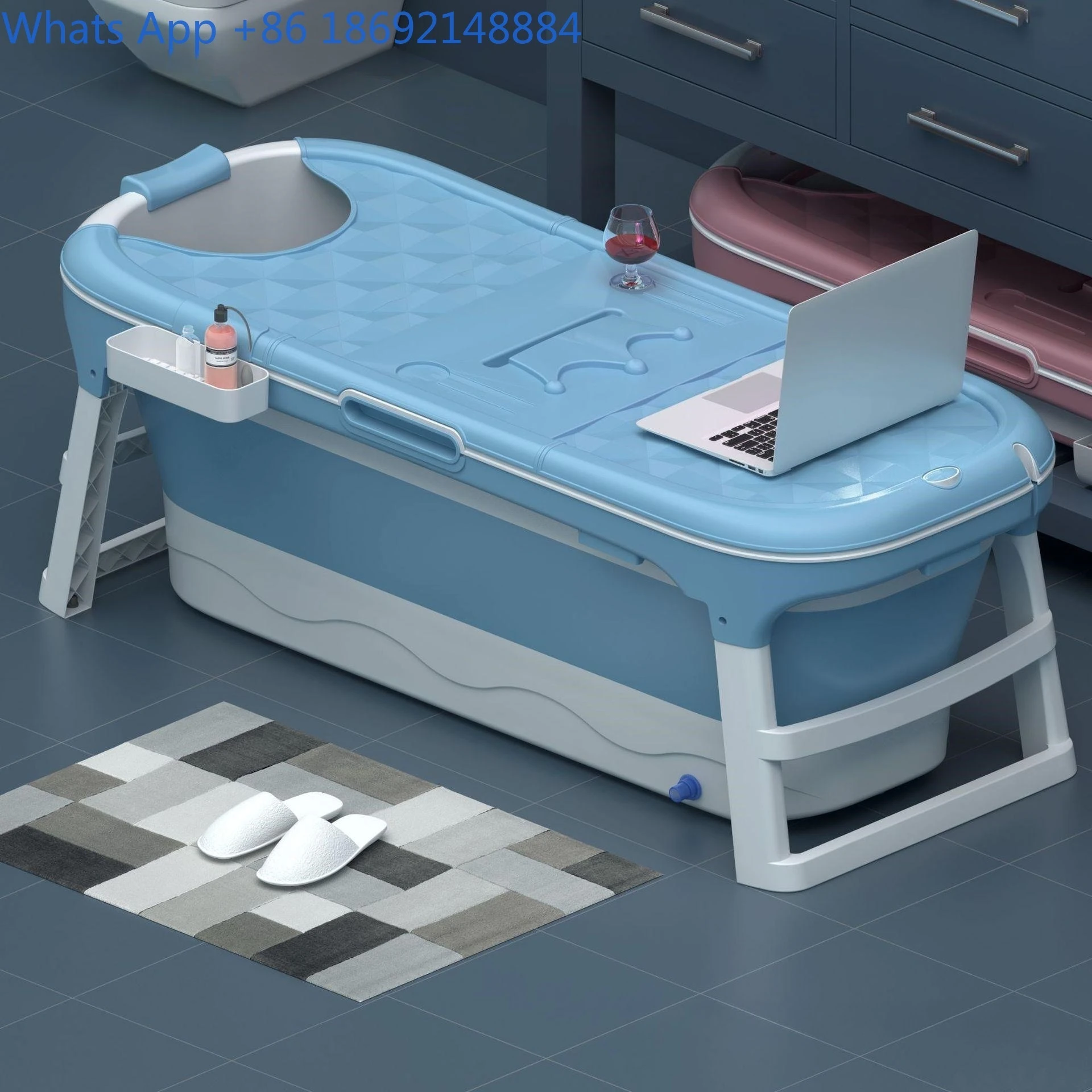 Foldable Bathtub for Adults Large Capacity Thickened Home Bath Tub for Full Body Soaking