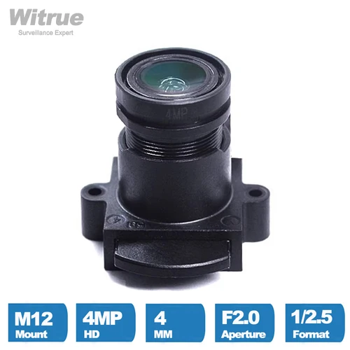 Imagen 2 del producto Witrue HD CCTV lente de cámara 4 megapíxeles 4mm M12 montaje F2.0 con filtro de corte IR para cámaras de seguridad de vigilancia IP