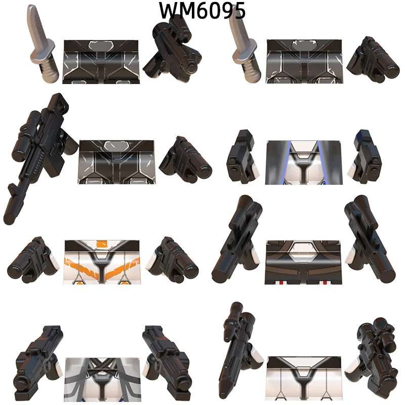 The Action Figures Weapons Pants Hair Parts Model Blocks MOC Bricks Set Gifts Toys For Children WM6095