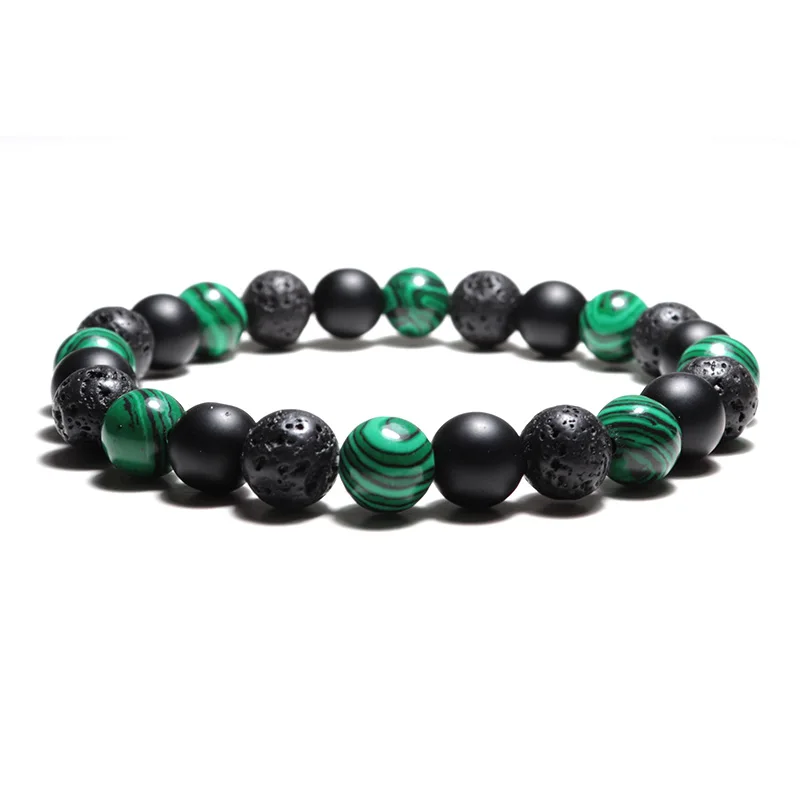 Fashion Handmade Natual Stone Beads Buddha Bracelet Charm Tiger Eye/ Wooden/Malachite/Obsidian Braclet For Women Men Yoga Jewely