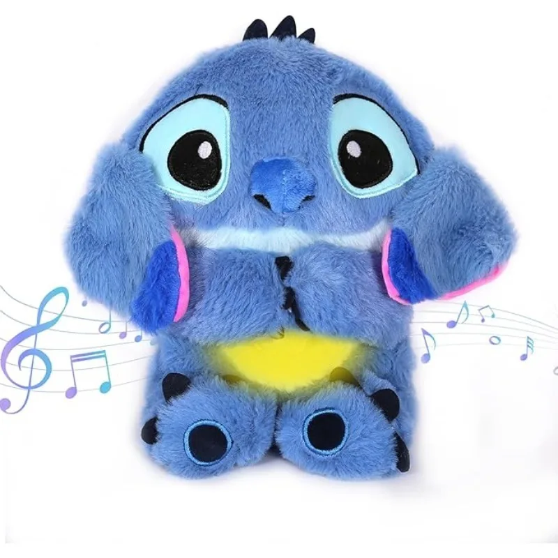 Disney Stitch Bedtime Plush Toy Breathing Stitch with Flapping Ear Sensory Music Lights & Rhythmic Motion Improve Sleep Kid Gift