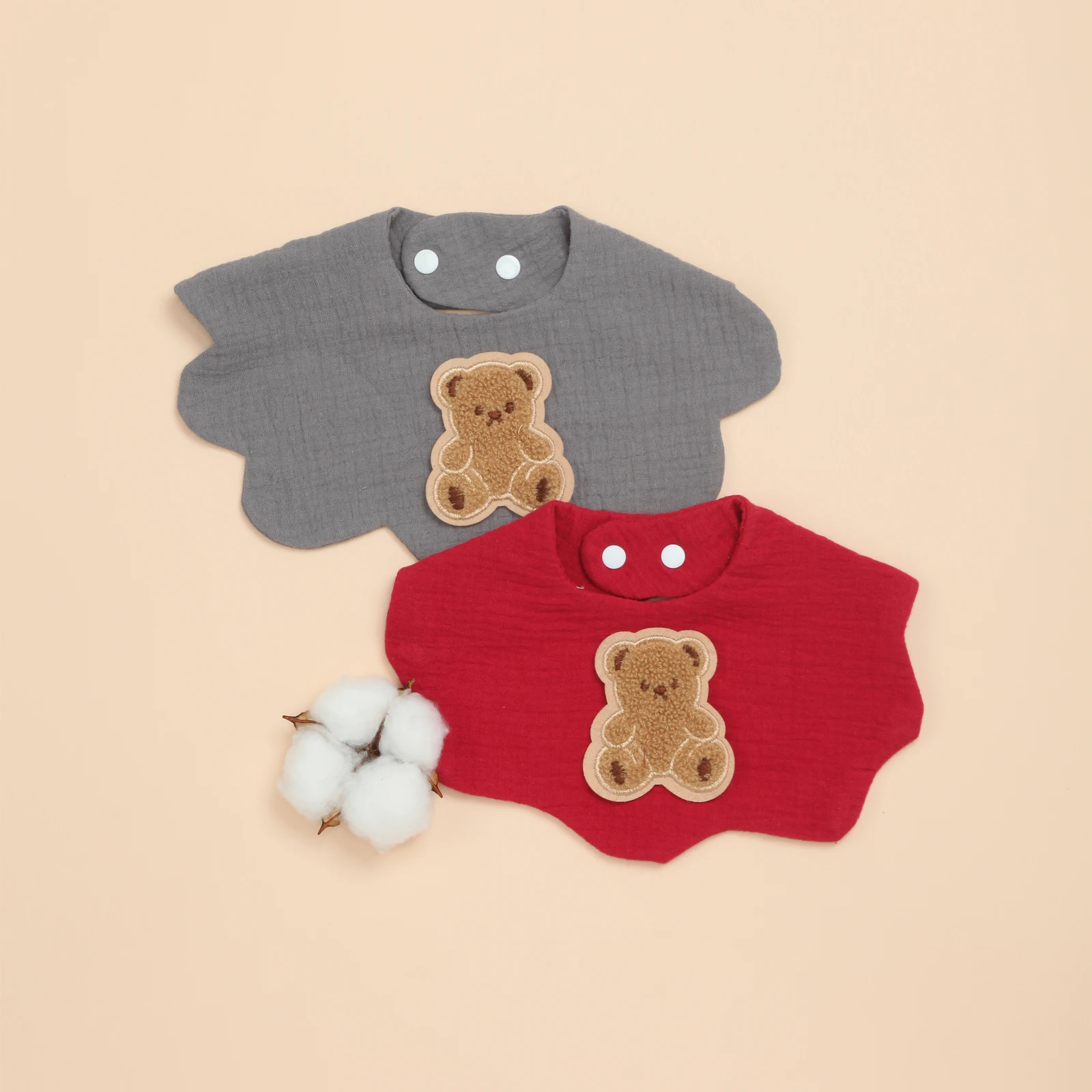 

2-Pack Cute Cotton Baby Bibs for Boys & Girls Absorbent Breathable Bib for Drooling, Feeding, Teething