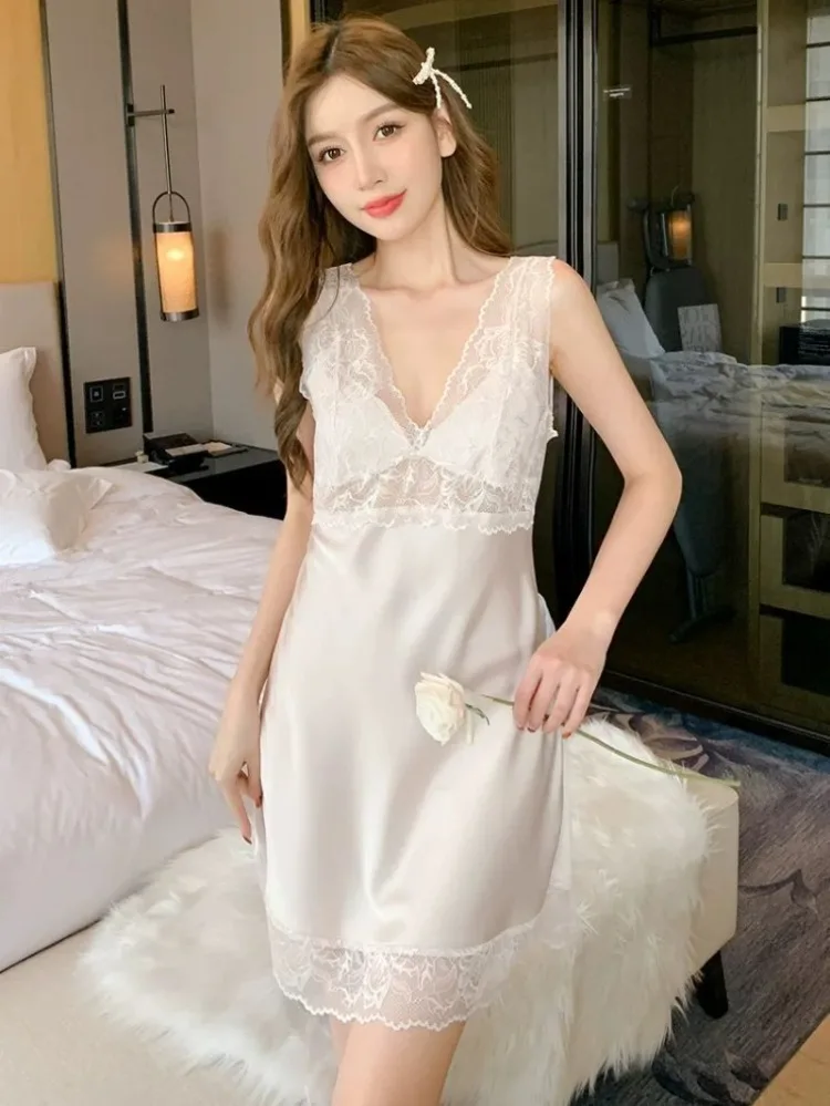 150Kg EXtra Large Size Pajamas Women Summer Satin Silky Nightgown Robe Set Sleepwear Kimono Bathrobe Gown Sexy Loose Home Dress