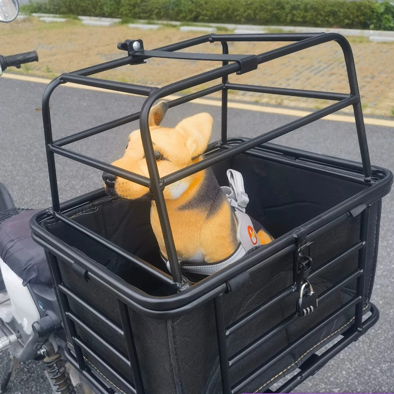 Electric Scooter Dog Basket for Bike Motorbike Pet Carrier for Back Seat Motorcycle Cat Crate Bicycle Front Mounted Dogs Carrier