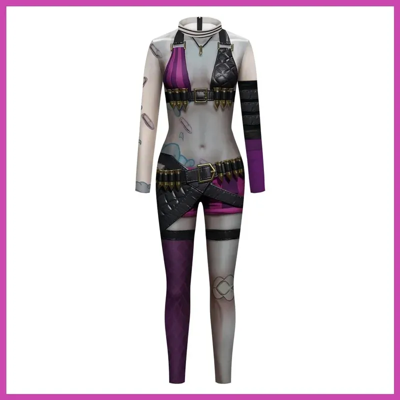 

Game Lol Arcane Season 2 Jinx Cosplay Costume Jumpsuits Wig Adult Kid Man Woman Sexy Carnival Party Suits;3'v,6.h;8'