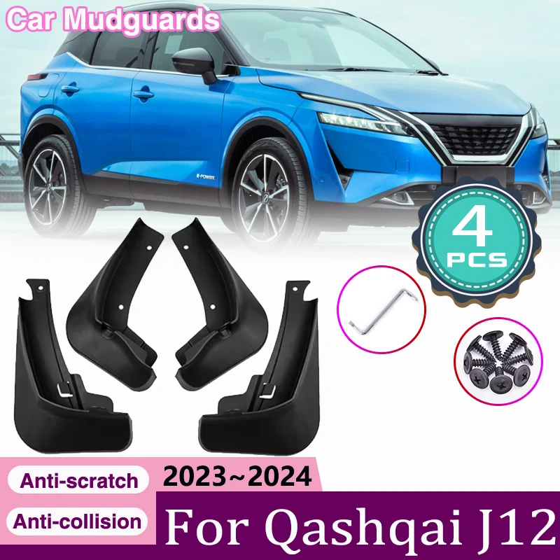 

For Nissan Qashqai J12 2023 2024 Car Mud Flaps Front Rear Wheel Mudguards Splash Guards Fender Protect Mudflaps Auto Accessories