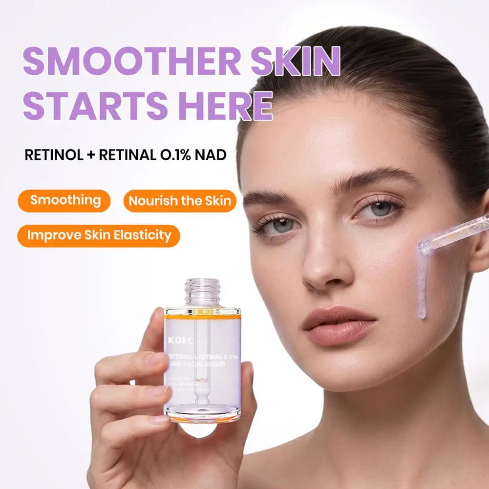 0.1% Retinal & NAD Lift Firming Facial Serum,Nourishing Glow Skin Essence for Rough Dull Skin, 10% Niacinamide&Retinal Essence