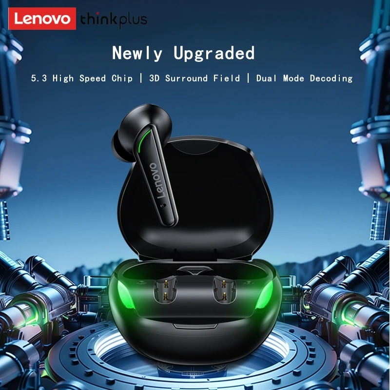 Lenovo-XT92 TWS Earphones, Wireless Bluetooth Headphones, Sports Gaming Headset, Dual Stereo, HIFI, Dual Mode Earbuds, Newly Upg