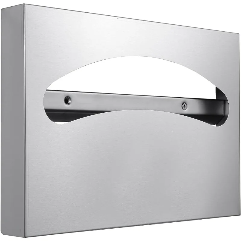 Toilet Seat Cover Dispenser - 250 Single or 1/2 Fold Capacity - 304 Grade Premium Stainless Steel Commercial Wall Mounted Toilet