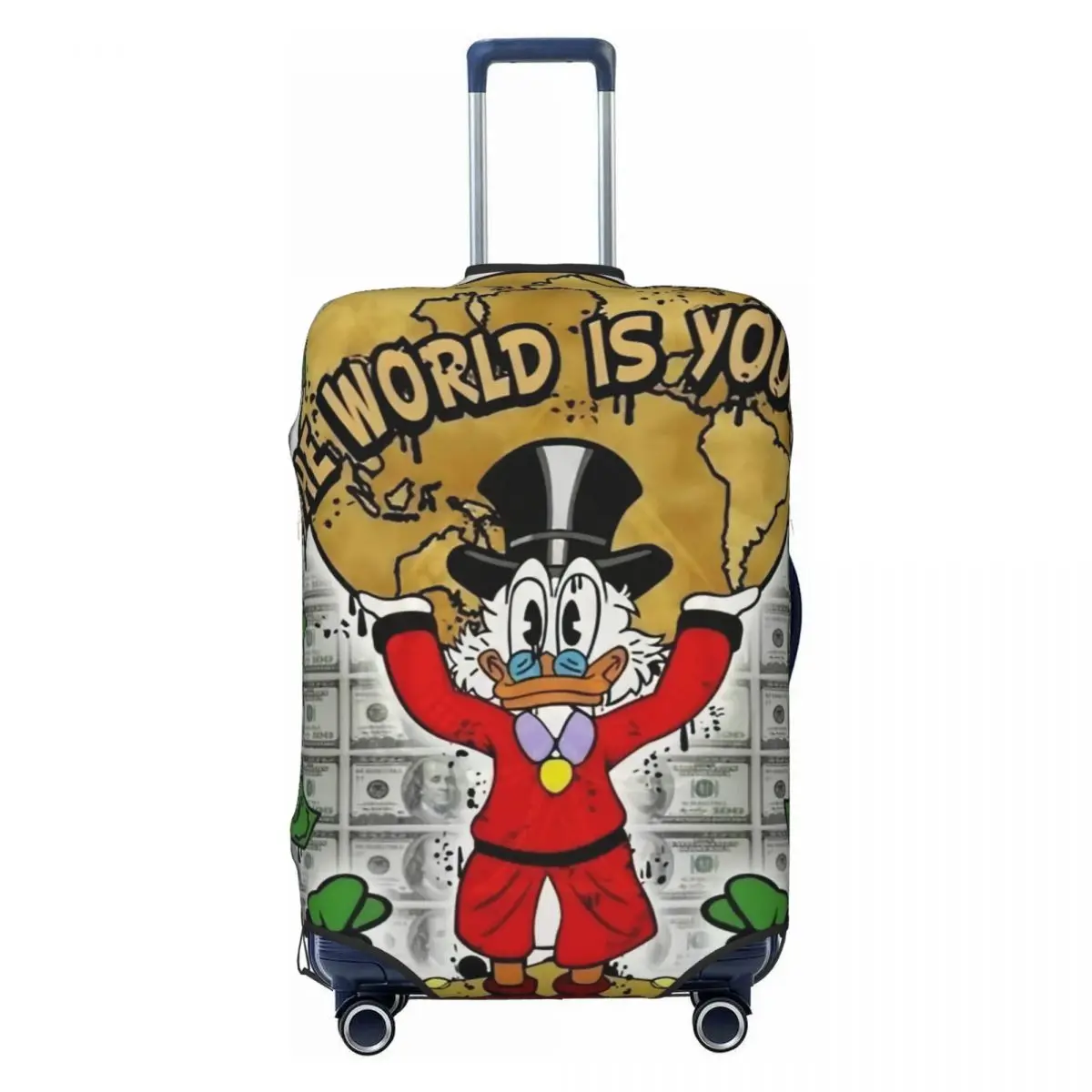 

Custom Donald Duck Scrooge McDuck Luggage Cover Protector Cute Travel Suitcase Protective Cover for 18-32 Inch