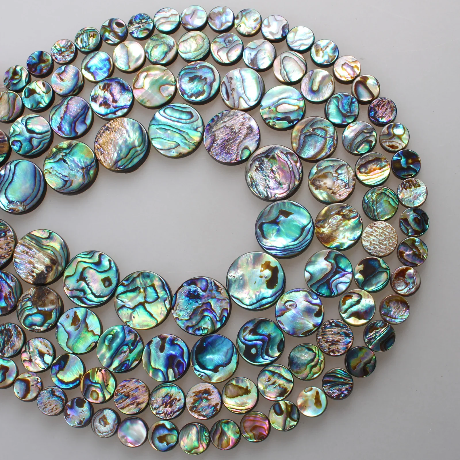 

1 String Natural Abalone Shell Beads Round Shape 8 10 12 14 15 18 20mm Bracelet Necklace Earrings Hairpin Jewelry Making