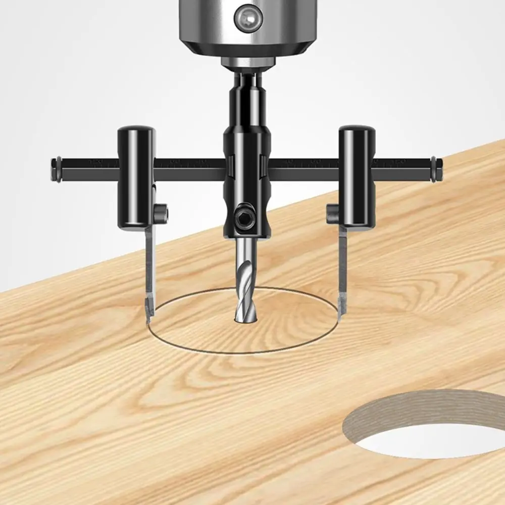 

Adjustable Hole Cutter 45 Degrees Chamfer Aircraft Type Woodworking Drill Bit High Strength Hard Circle Hole Cutter Professional