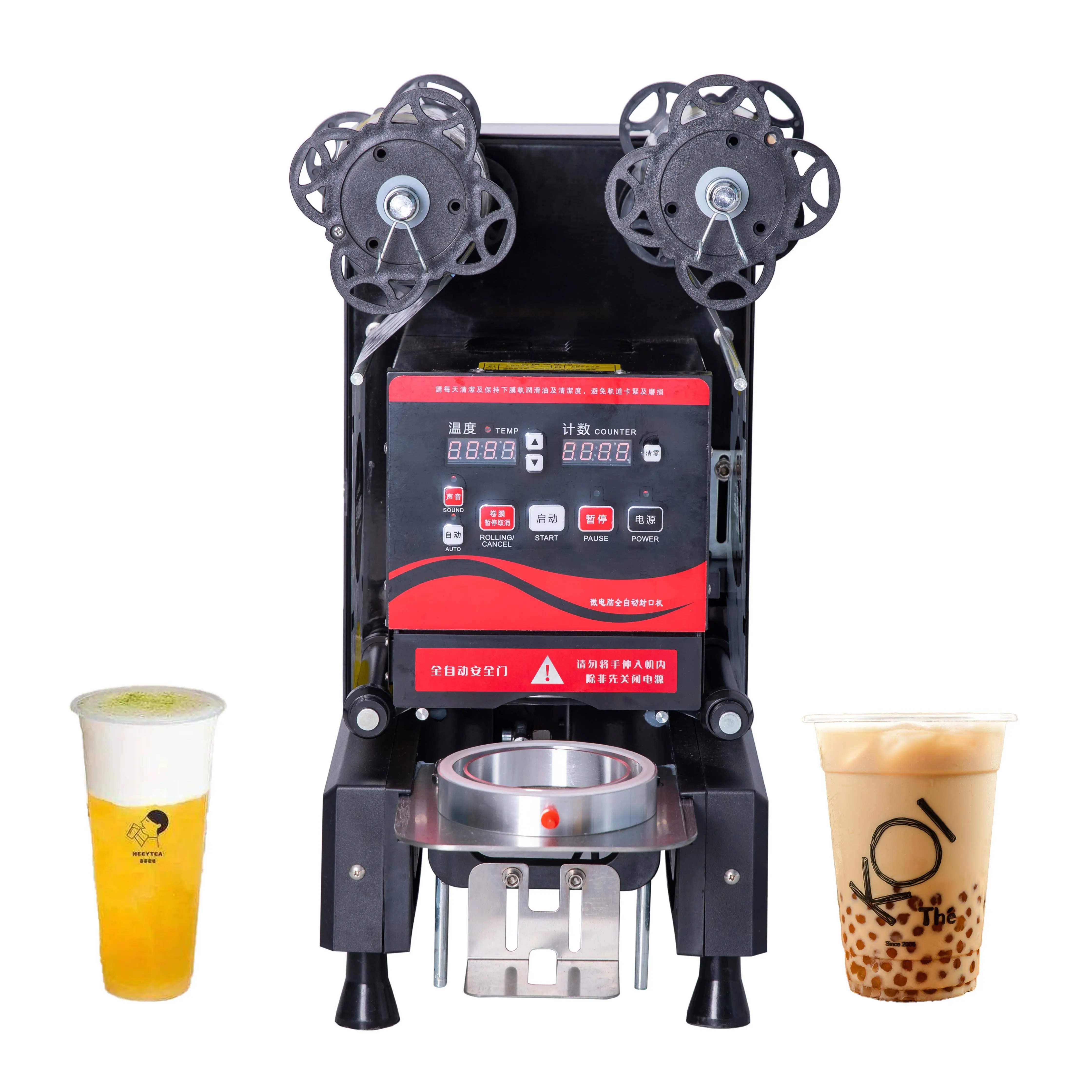 

100v/220v Electric Milktea Cups Sealer Machine International Standard Plastic Cup Sealing For Beverage Fruit For Cans Packaging