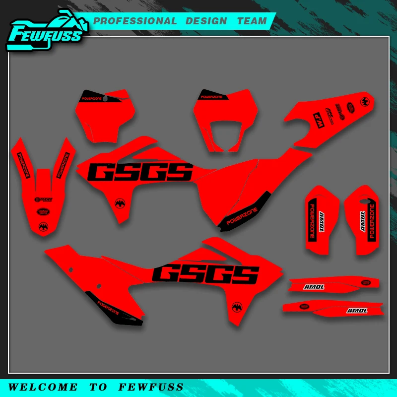 

Fewfuss For GASGAS GAS GAS MC EX EC 125 250 300 350 450 2021 2022 2023 Full Graphics Decals Sticker Motorcycle Background Custom