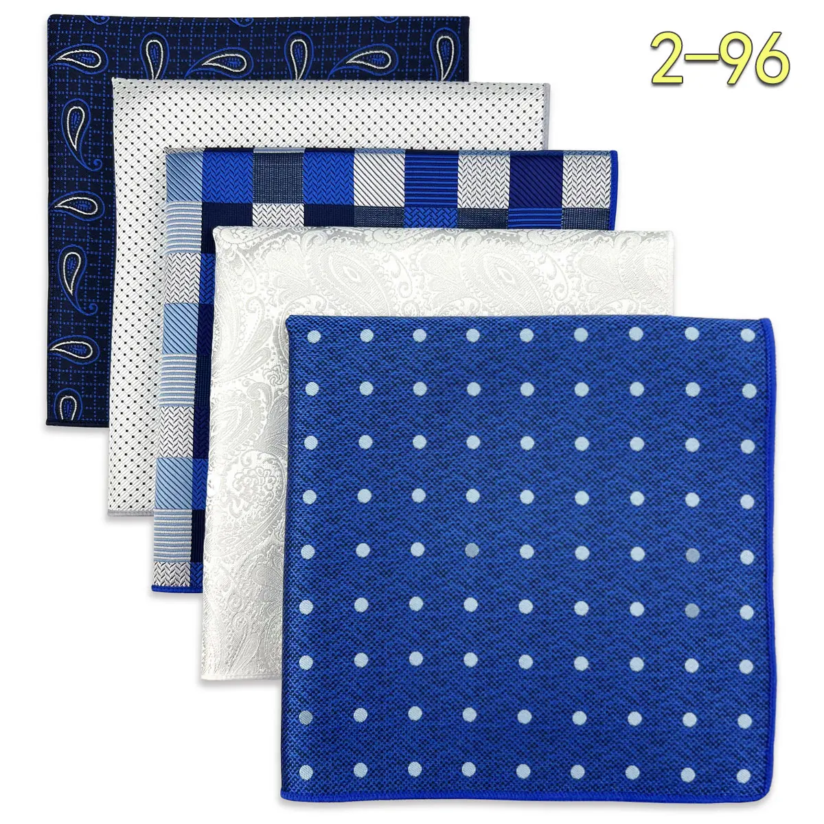5 Pack Set Men's Pocket Square Handkerchief, Assorted Designs