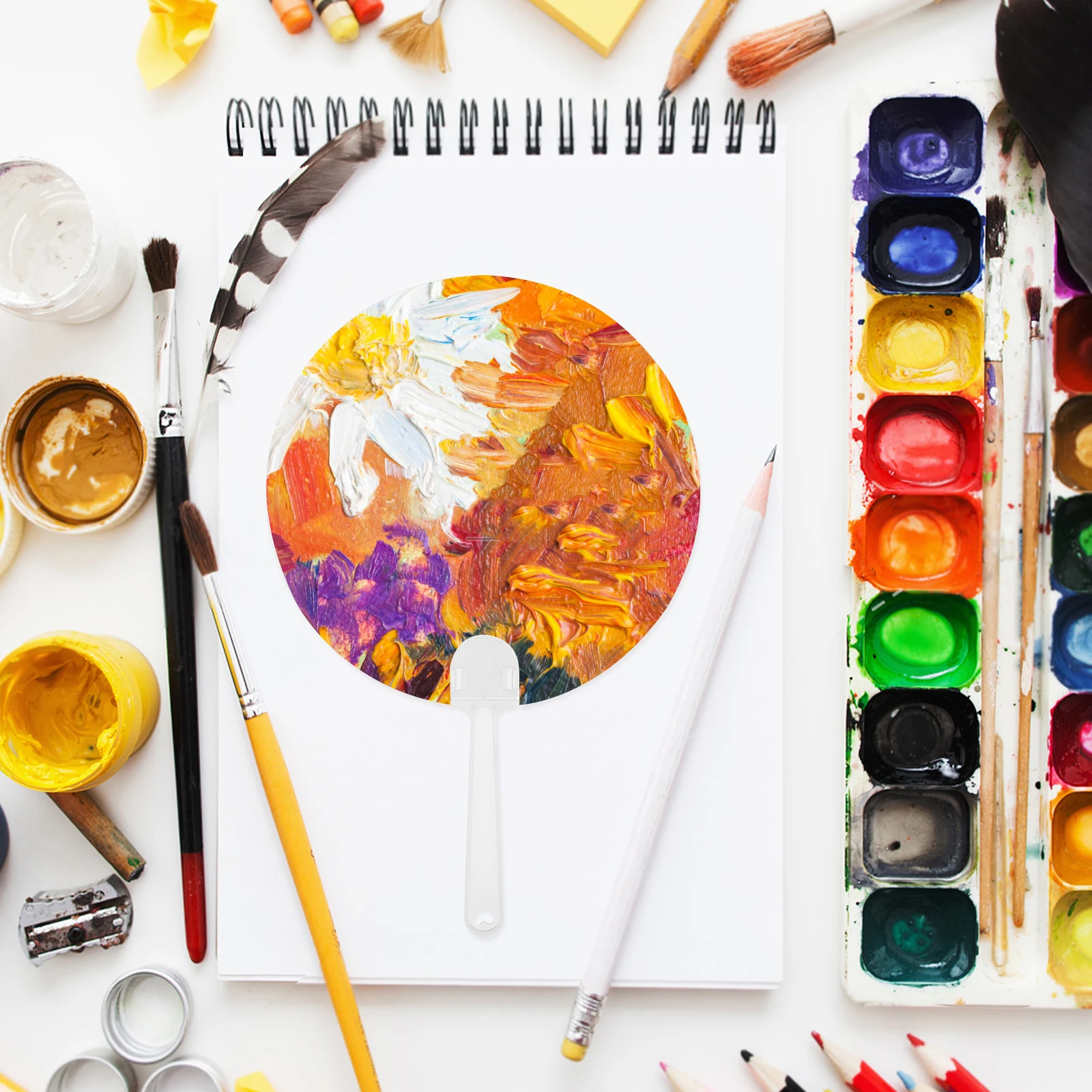 

12Pcs Blank Graffiti Fans Transparent DIY Hand Fans for Party Stage Performance Portable Plastic Painting Fan Craft Materials