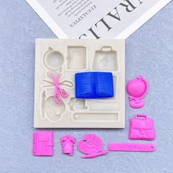 Book Globe Ruler Silicone Cake Baking Mold Sugarcraft Chocolate Cupcake Resin Tools Fondant Decorating Tools