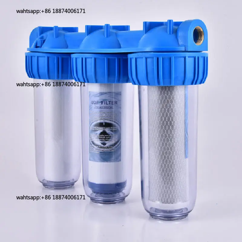 10 inch three-stage transparent bottle triplet pre-filter household kitchen tap water pipe filter water purifier