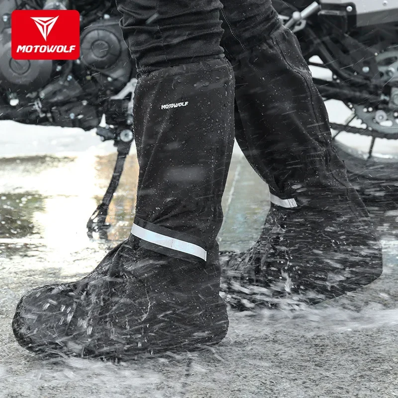 Men's Women's Waterproof Rainproof Motorcycle Shoe Cover, Outdoor Motobiker Bike Adjustable Cycling Riding Boot Cover Moto Items