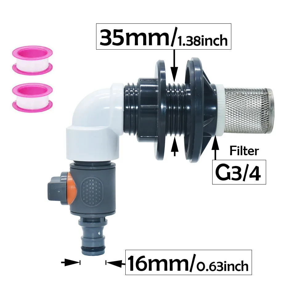 16mm Nipple Rain bucket tank tap adapter IBC Water Tank Tap Adapter S60 Faucet Garden Irrigation Hose Valve Tap Fittings